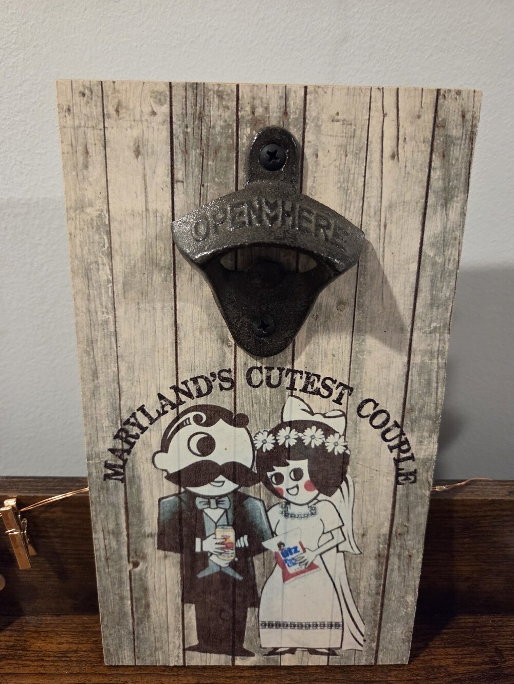 Natty Boh Utz Girl Maryland Cutest Couple Bottle Opener Wall Art. Rare!
